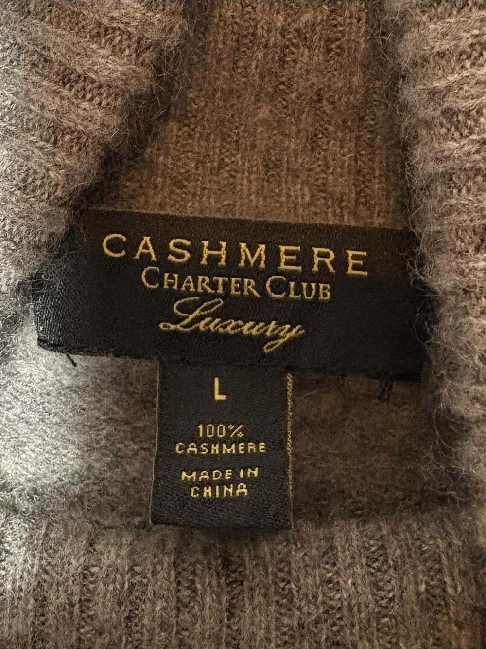 CHARTER CLUB | Women’s Grey Pure Cashmere Turtleneck Sweater size L Quiet Luxury - Picture 9 of 12